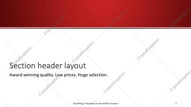 Section Header presentation slide layout