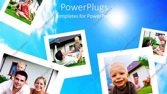  Presentation with family - A number of family pictures with clouds in the background