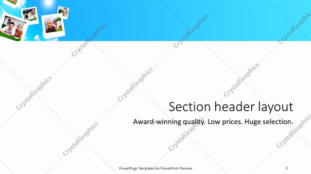 Section Header presentation slide layout