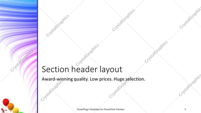 Section Header presentation slide layout