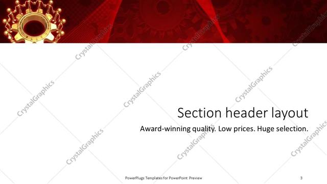 Section Header presentation slide layout