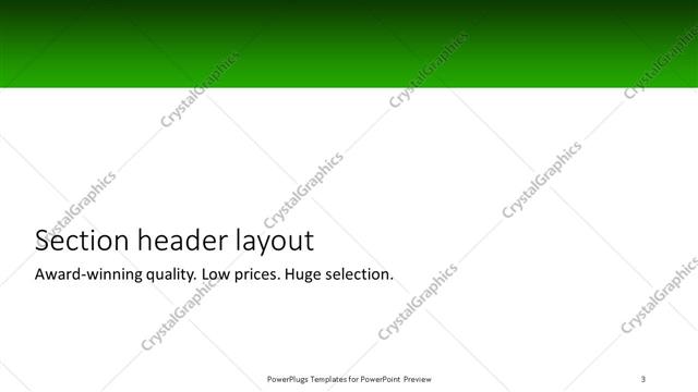 Section Header presentation slide layout