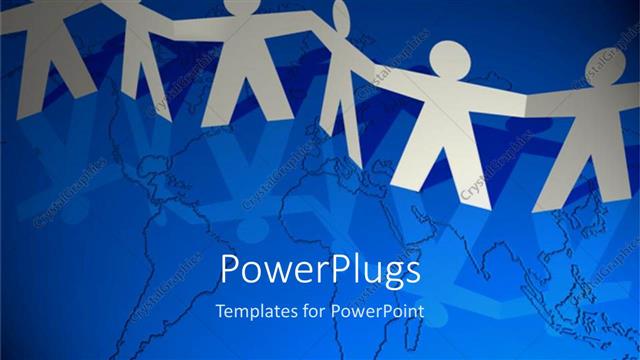  Presentation with team hands - A number of figures holding each other's hands