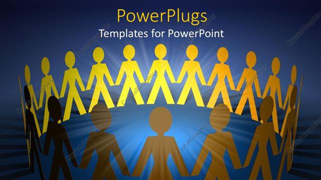  Presentation with unity - A number of figures holding each other's hands