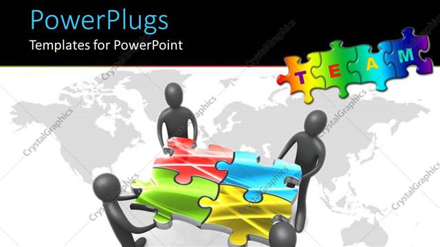  Presentation with holding puzzle pieces - A number of figures holding the puzzle pieces