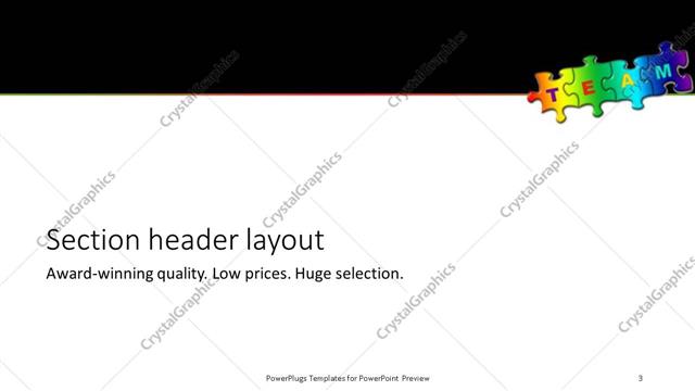 Section Header presentation slide layout