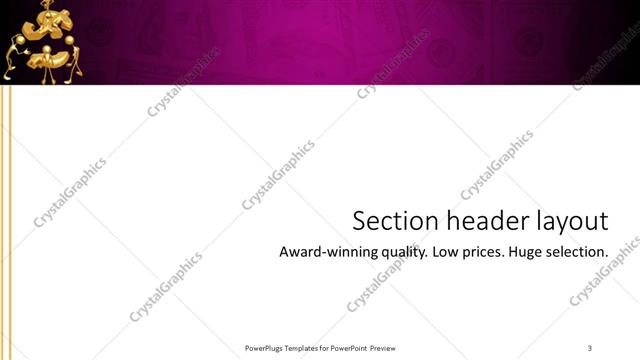 Section Header presentation slide layout