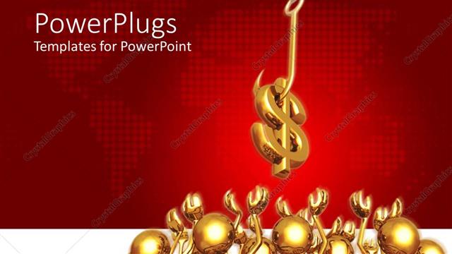  Presentation with dollar sign - A number of figures ready to catch the dollar sign