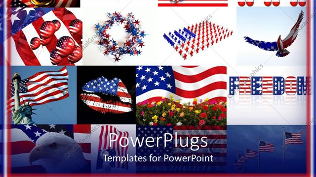  Presentation with related - A number of figures related to American flag