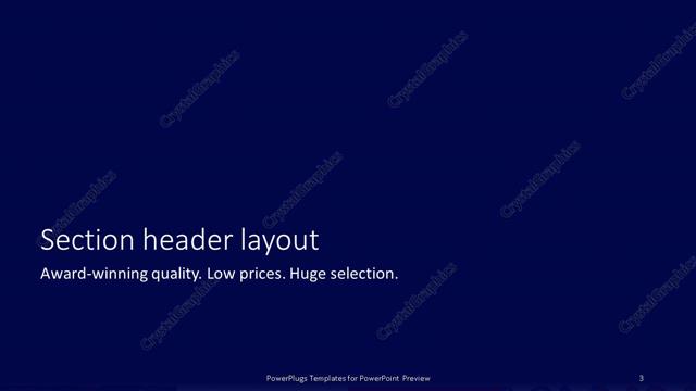 Section Header presentation slide layout