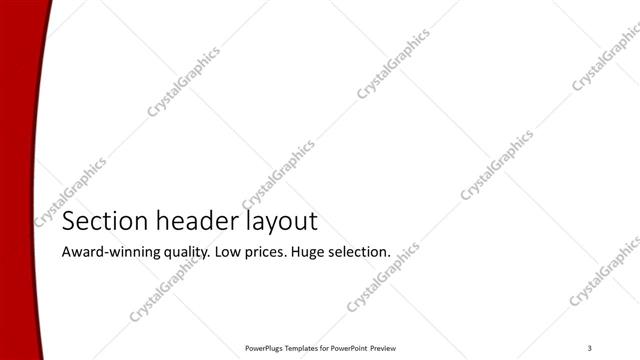 Section Header presentation slide layout