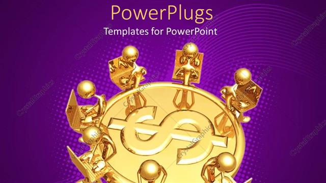  Presentation with networking - A number of figures sitting around a dollar sign