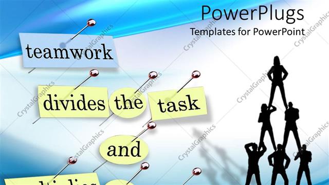  Presentation with teamwork - A number of figures standing as a team
