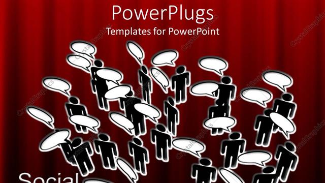  Presentation with social - A number of figures thinking with a reddish background