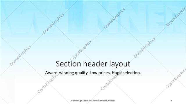 Section Header presentation slide layout