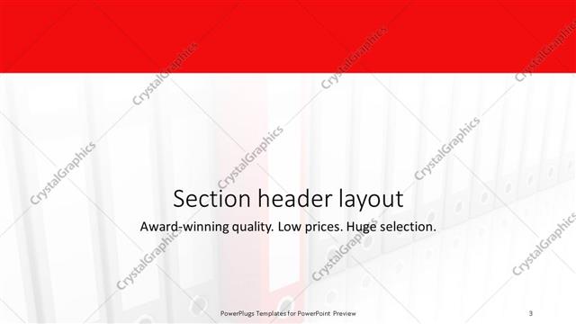 Section Header presentation slide layout