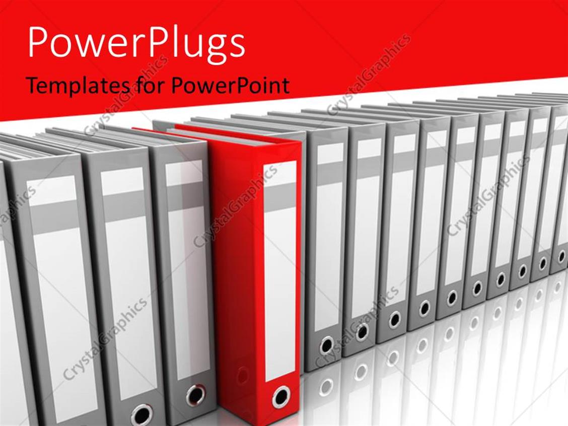 PowerPoint Template: a number of file folders with reddish background ...