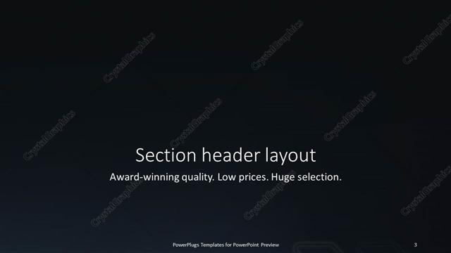 Section Header presentation slide layout