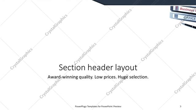 Section Header presentation slide layout