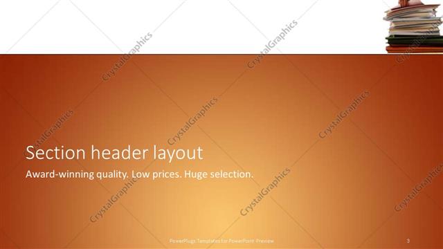 Section Header presentation slide layout