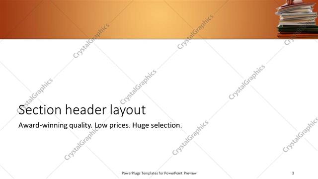 Section Header presentation slide layout