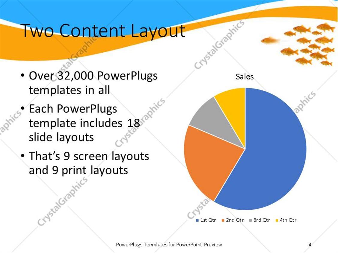 PowerPoint Template: a number of fish together with white background