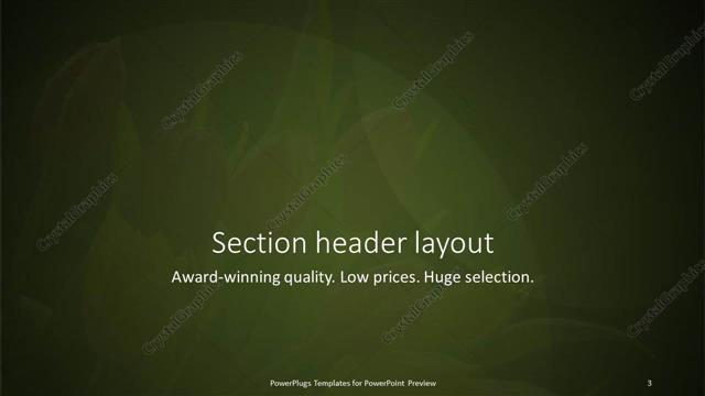 Section Header presentation slide layout