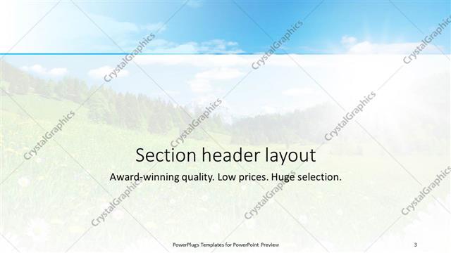 Section Header presentation slide layout