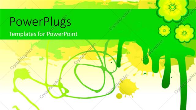  Presentation with splash - A number of flowers with greenish background and place for text