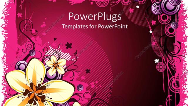  Presentation with floral - A number of flowers with a pinkish background and signs