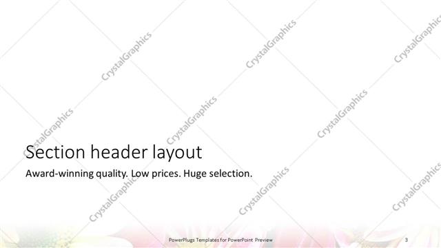 Section Header presentation slide layout