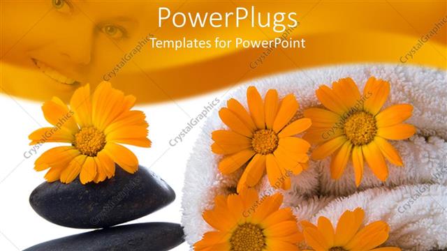  Presentation with zen stones - A number of flowers with zen stones