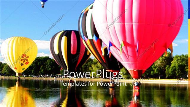  Presentation with gas - A number of gas balloons in the lake