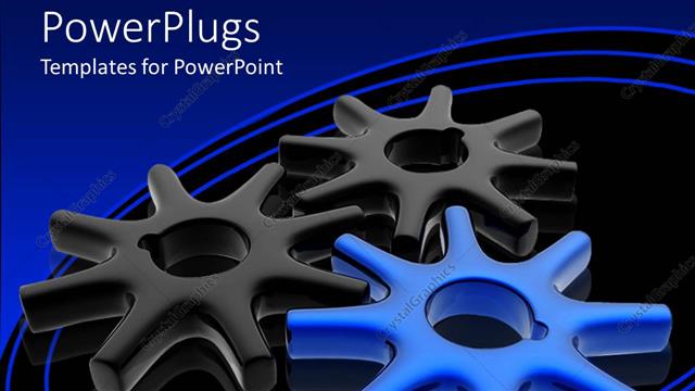  Presentation with gears - A number of gears with bluish background