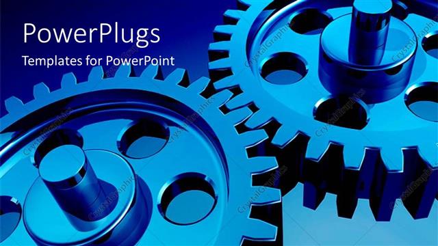  Presentation with gears - A number of gears with bluish background