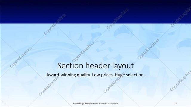 Section Header presentation slide layout