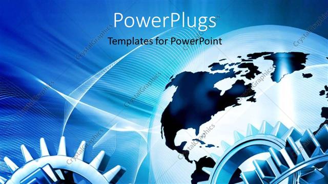  Presentation with number - A number of gears with globe in the background