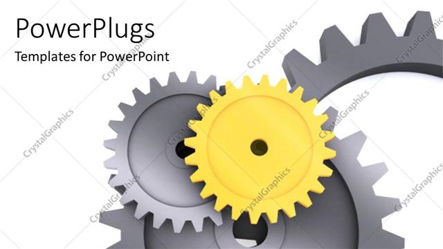 Presentation with industry - A number of gears with white background and place for text