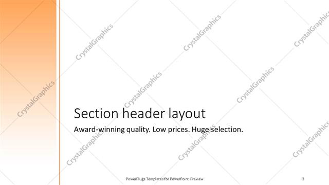 Section Header presentation slide layout