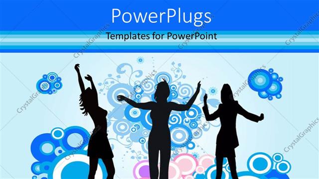  Presentation with retro - A number of girls dancing with bluish background