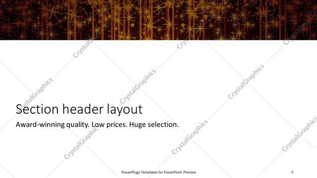 Section Header presentation slide layout