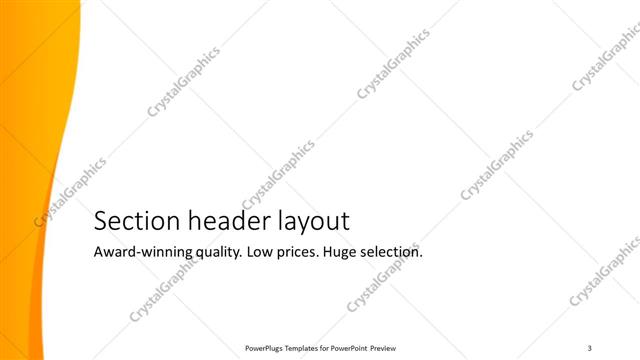Section Header presentation slide layout