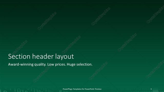 Section Header presentation slide layout
