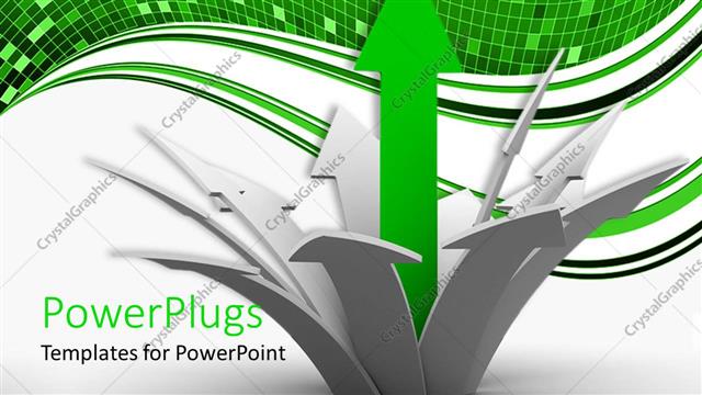  Presentation with arrows - A number of green and white arrows with same colored background