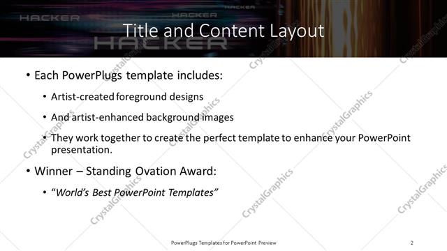 Title and Content presentation slide layout