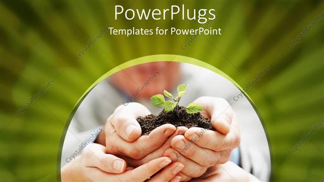  Presentation with plant growth - A number of hands holding the plant