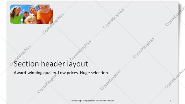 Section Header presentation slide layout