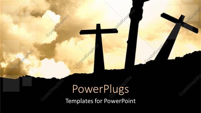  Presentation with religion - A number of holy crosses with clouds in the background