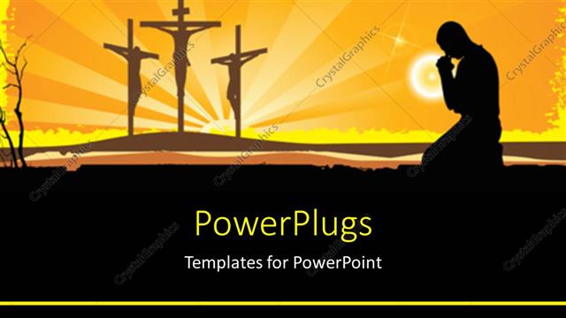  Presentation with crucifixion - A number of holy crosses with yellowish background