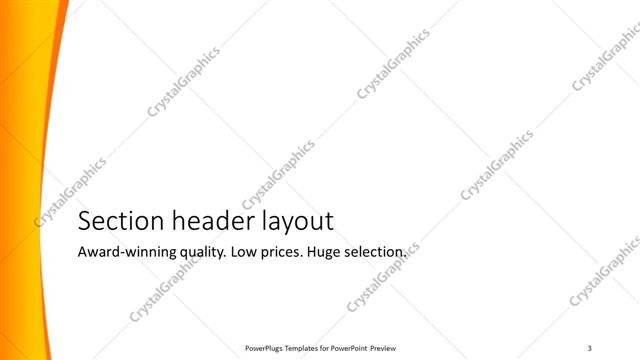 Section Header presentation slide layout